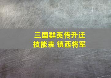 三国群英传升迁技能表 镇西将军